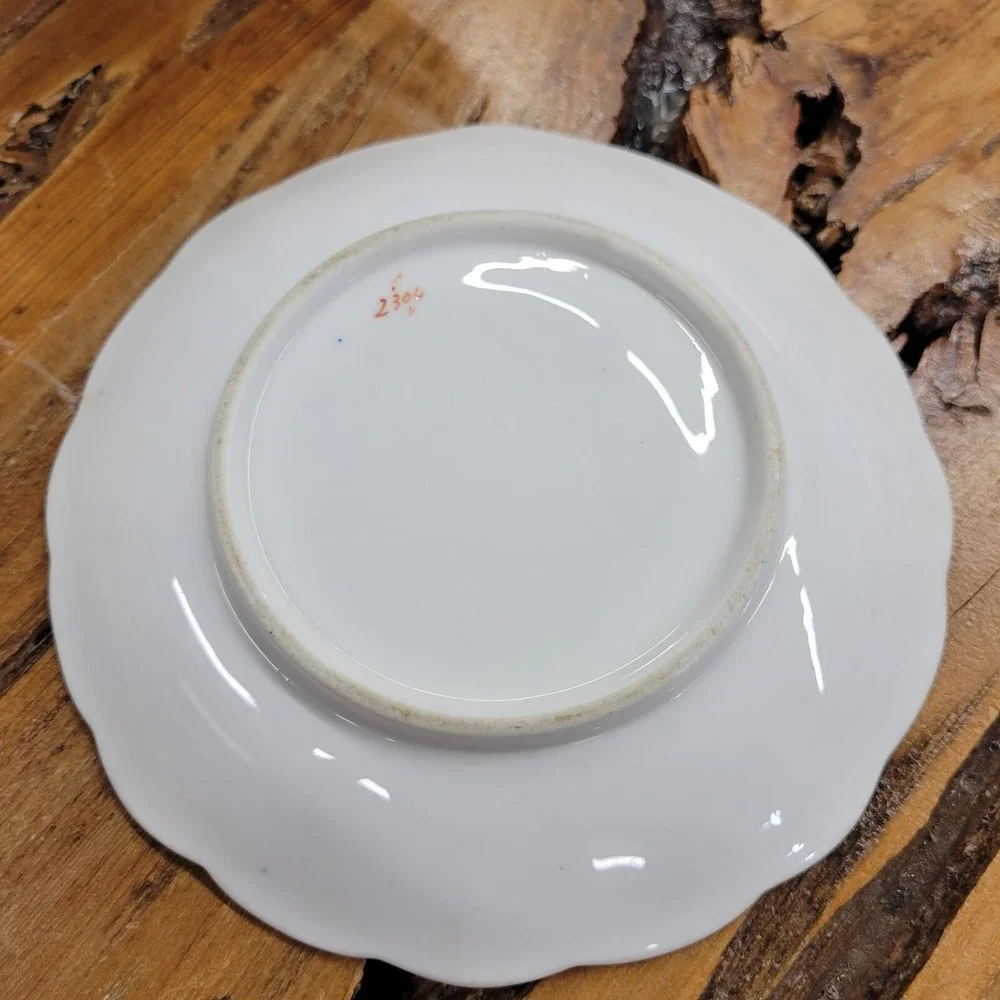 Antique John‎ Ridgway Tea Cup Saucer Cauldon Place Foliage Blue Gilding Acanthus